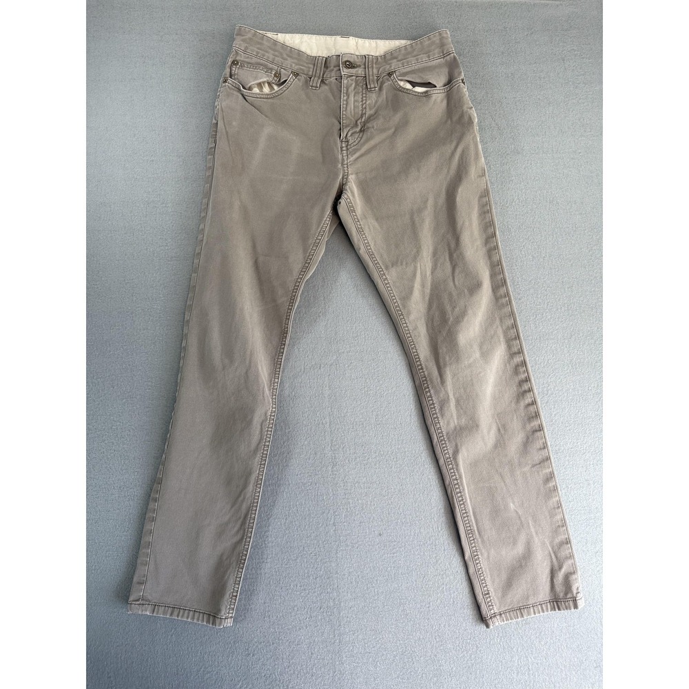 PrAna Brion Jeans Mens 30x29 Brown Medium Wash Slim Straight Denim‎ Casual
